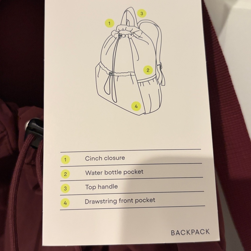 Maroon Drawstring Backpack - Picture 4 of 4